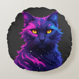 Coussins Ronds Chat Mystérieux