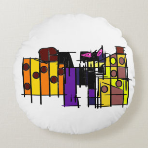 Coussins Ronds Chat noir Automne maintenant