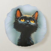 Coussins Ronds Chat noir enchanté (Dos)