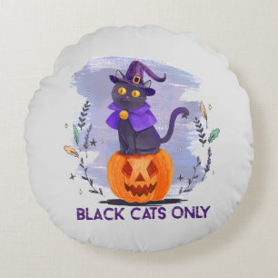 Coussins Ronds Chat noir uniquement