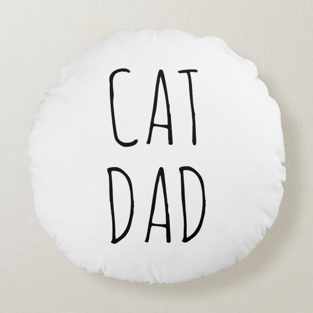 Coussins Ronds "Chat Papa" Simple Farmhouse moderne (Devant)