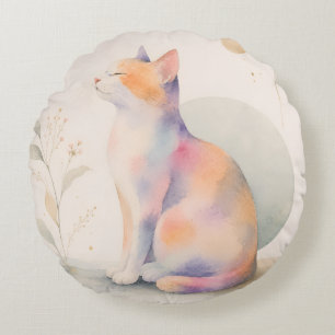 Coussins Ronds Chat silencieux au clair de lune
