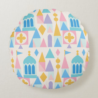 Coussins Ronds Château de conte de fée géométrique pastel fantais