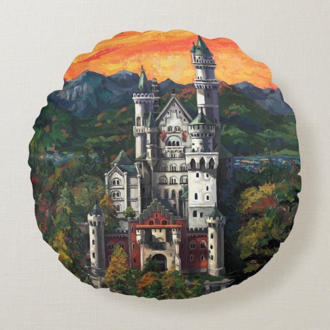 Coussins Ronds Château Schloss Neuschwanstein (Devant)