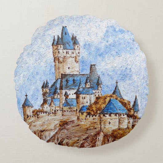 Coussins Ronds Château sur le Rhin (Devant)