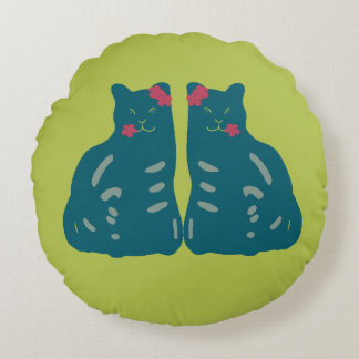 Coussins Ronds Chatons Jumeaux