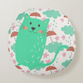 Coussins Ronds Chats en pluie (Devant)