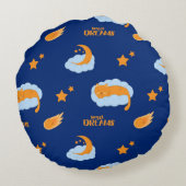 Coussins Ronds Chatte endormi sur un nuage, rêves doux (Dos)