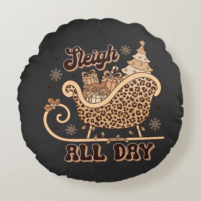 Coussins Ronds Cheetah Styled Christmas Pillow (Devant)