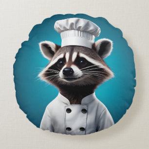 Coussins Ronds Chef Raccoon