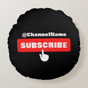 Coussins Ronds Chemise personnalisée YouTube avec nom de chaîne