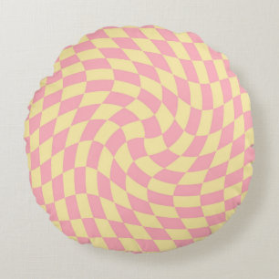 Coussins Ronds Chèque Retro Chèque Retro Peach Rose