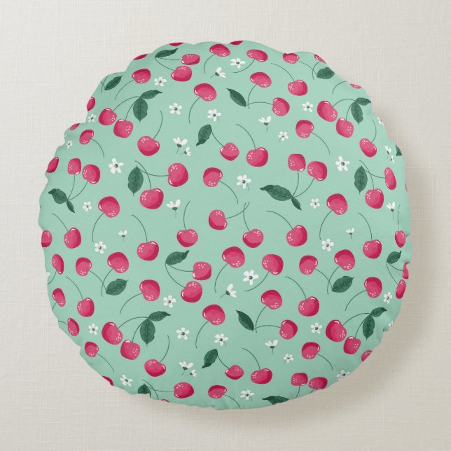 Coussins Ronds Cherry Blossom : Design festif d'été (Devant)
