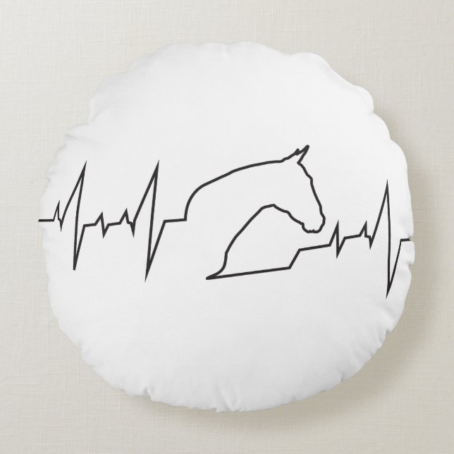 Coussins Ronds Cheval Heartbeat (Devant)
