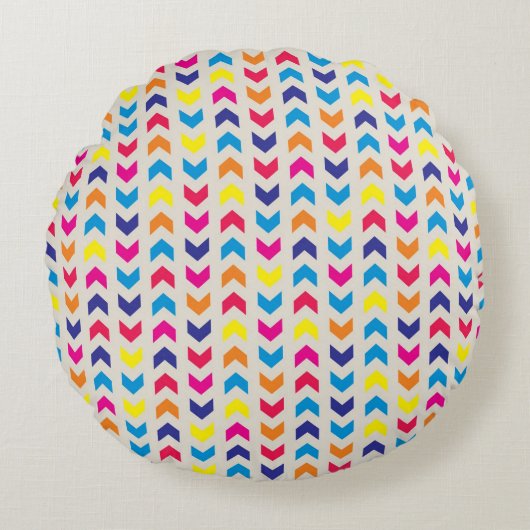 Coussins Ronds Chevron aztèque coloré (Devant)