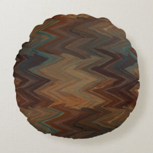 Coussins Ronds Chevron Brun Sud-Ouest