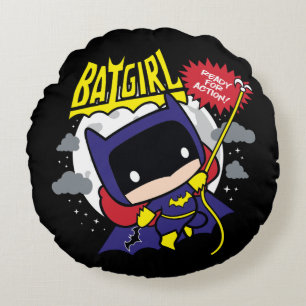 Coussins Ronds Chibi Batgirl Prêt Pour L'Action