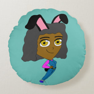 Coussins Ronds chibi bunnygirl lancer oreiller