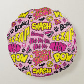 Coussins Ronds Chibi Comic Phases et Logos Motif (Dos)