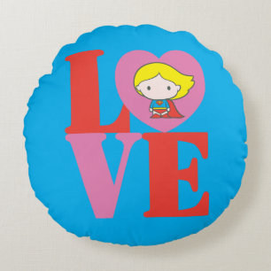 Coussins Ronds Chibi Supergirl LOVE