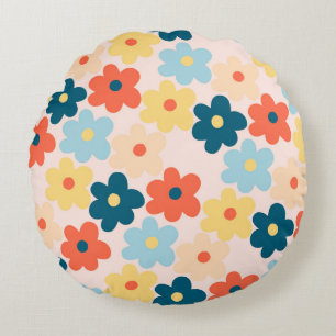 Coussins Ronds Chic Boho Fleur Coloré