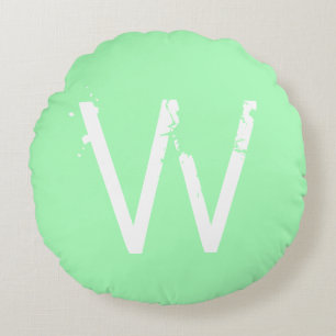 Coussins Ronds Chic Grunge Monogramme Vert Menthe