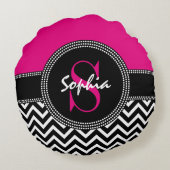 Coussins Ronds Chic Monogram Chevron - S est pour Sophia (Dos)