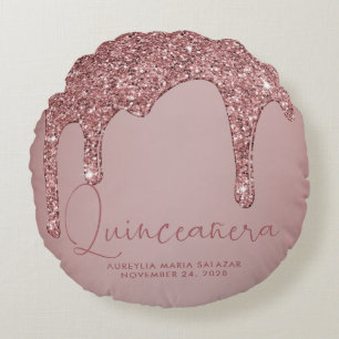 Coussins Ronds Chic Rose Gold Éperche Parties scintillant Drives 