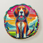 Coussins Ronds Chien Animé mignon (Dos)