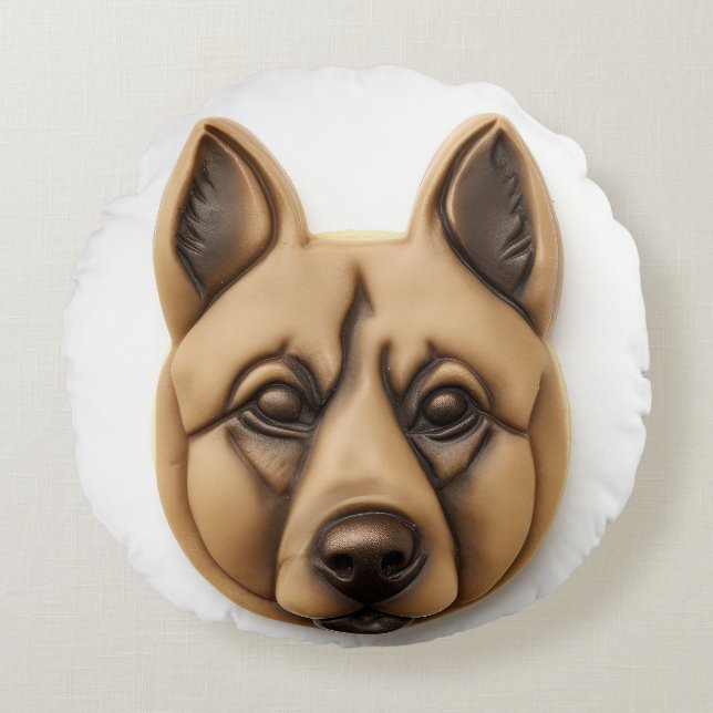 Coussins Ronds Chien belge Malinoi 3D inspiré (Devant)
