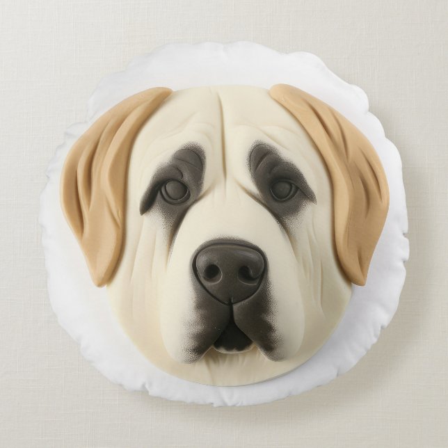 Coussins Ronds Chien berger anatolien 3D inspiré (Devant)