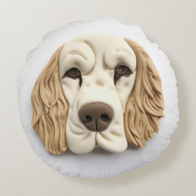 Coussins Ronds Chien Cocker Spaniel Inspiré de la 3D (Dos)