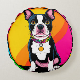 Coussins Ronds Chien de dessin animé adorable