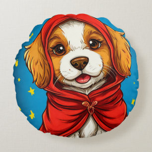 Coussins Ronds Chien de dessin animé mignon pour décoration de ch