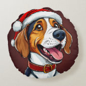 Coussins Ronds Chien de Noël mignon (Dos)