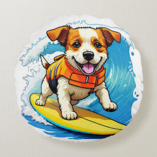 Coussins Ronds Chien de surf