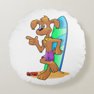 COUSSINS RONDS CHIEN DE SURFER