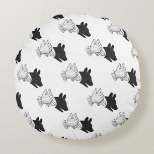 Coussins Ronds Chien Silhouette main