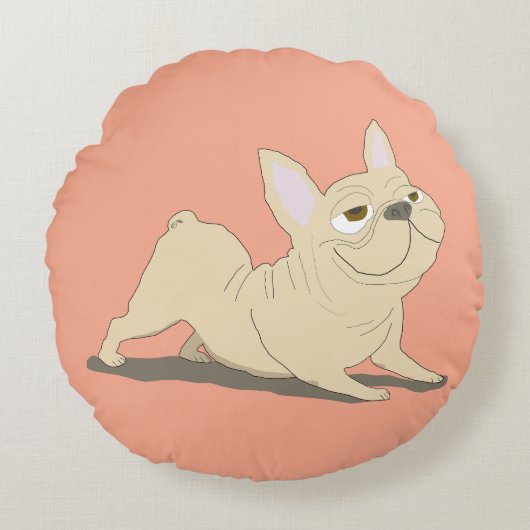 Coussins Ronds Chien tête en bas (Devant)