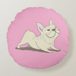 Coussins Ronds chien tête en bas,