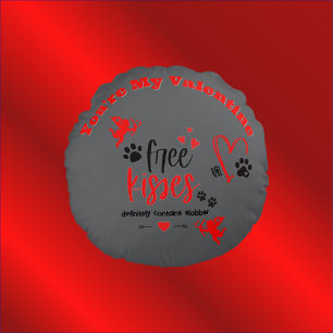 Coussins Ronds Chien Valentine - Baisers Gratuits Contient Défini