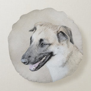 Coussins Ronds Chinook (Oreilles Laissées) Peinture - Art Chien o