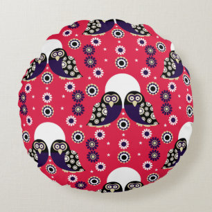 Coussins Ronds Chouette Art Populaire