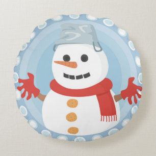 COUSSINS RONDS CHRISTMAS HIVER SNOWMAN