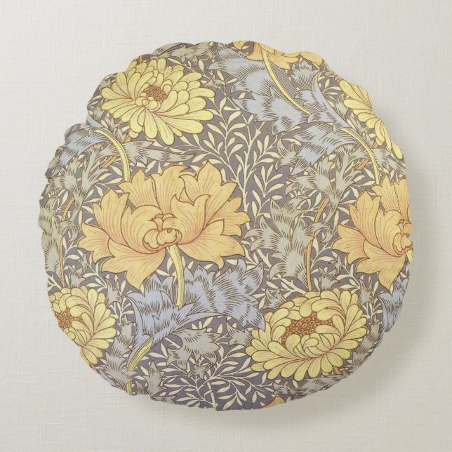 Coussins Ronds Chrysanthème de William Morris (Devant)