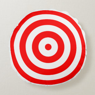 Coussins Ronds Cible des yeux rouges et blancs