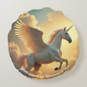 Coussins Ronds Ciel de licorne magique Monogramme Nom (Dos)
