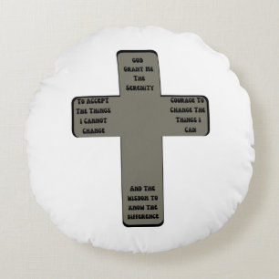 Coussins Ronds Citation croisée de prière de sérénité