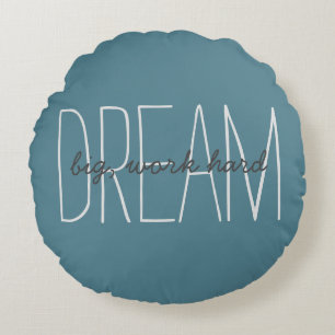 Coussins Ronds Citation Motivante Rêve Grand Turquoise Moderne