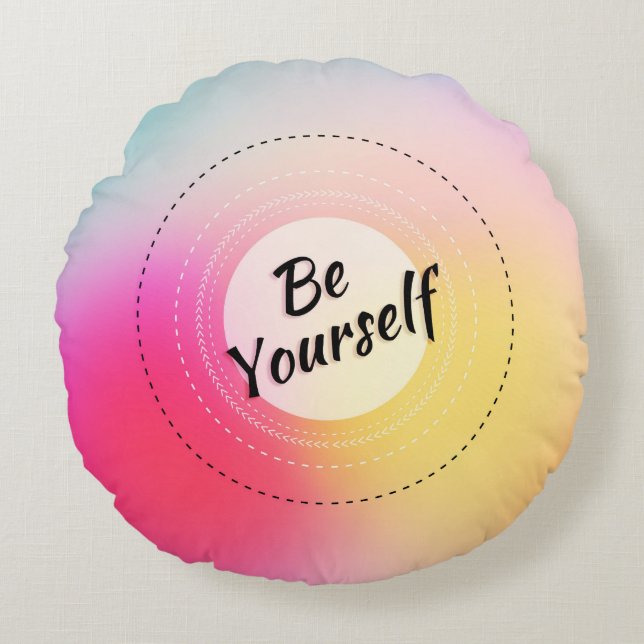 Coussins Ronds Citation source d'inspiration Arrière - plan flou  (Devant)